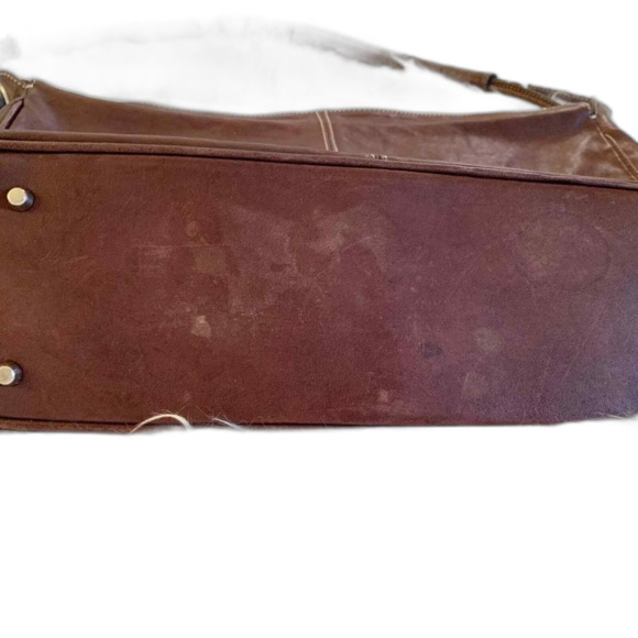 FURLA Leather Hand Bag Brown Purse Shoulder Clutch - Picture 8 of 8